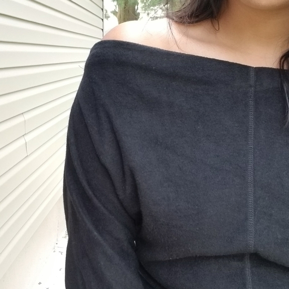 FLASHSALE⚡JUST FOR FUN BLACK OFF SHOULDER SWEATER - Picture 9 of 16